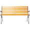 Gardenised Wooden Outdoor Park Patio Garden Yard Bench with Designed Steel Armrest and Legs QI003712 - alternate 4